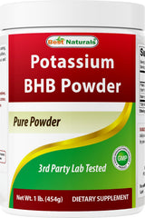 Best Naturals Potassium BHB powder in 1lb container, ideal for easy daily mixing.