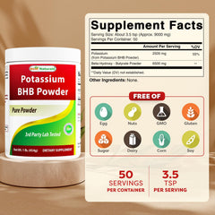 Best Naturals Potassium BHB powder unflavored mix blends with drinks smoothly.