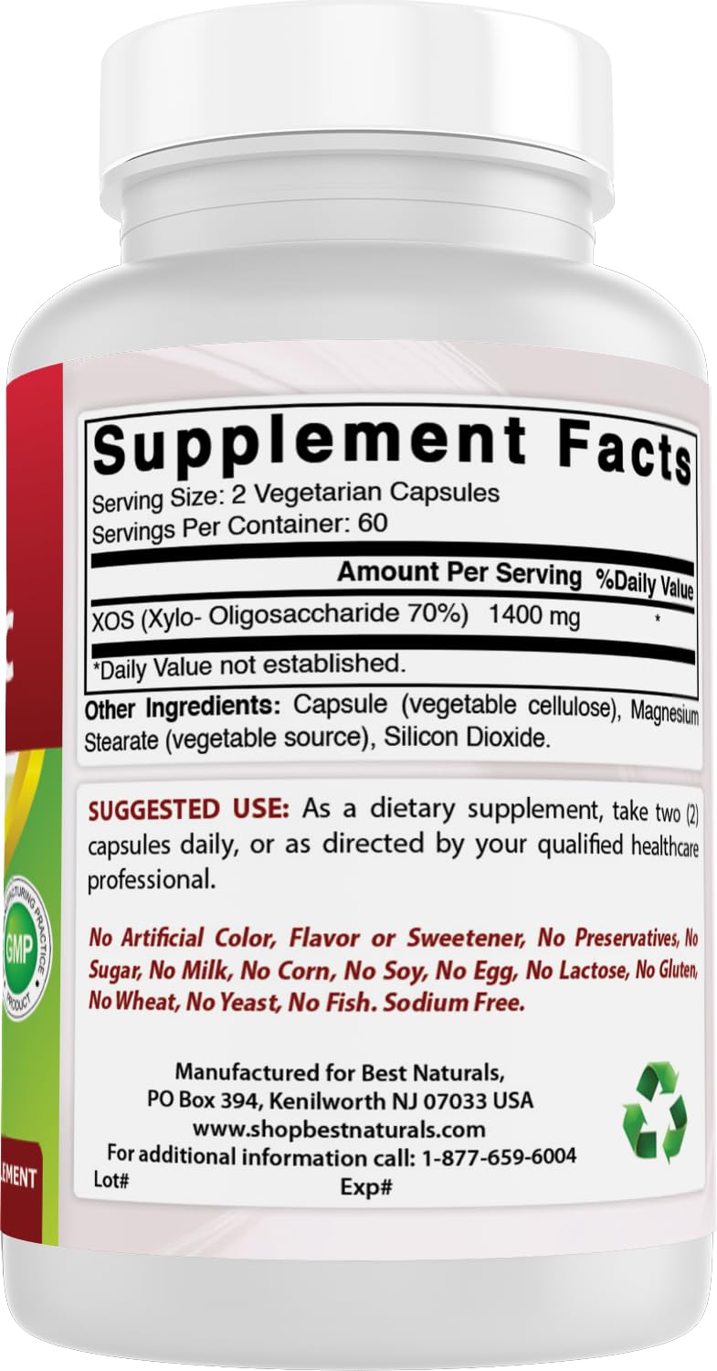 Best Naturals Prebiotics XOS supplement scoop image illustrates measuring a 1400 mg serving