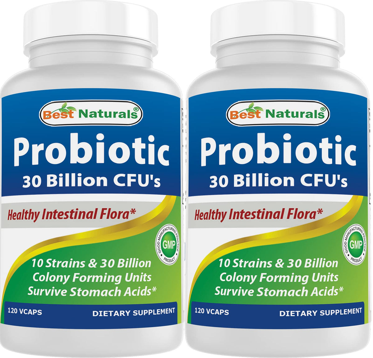 Best Naturals probiotic bottle front view for daily use