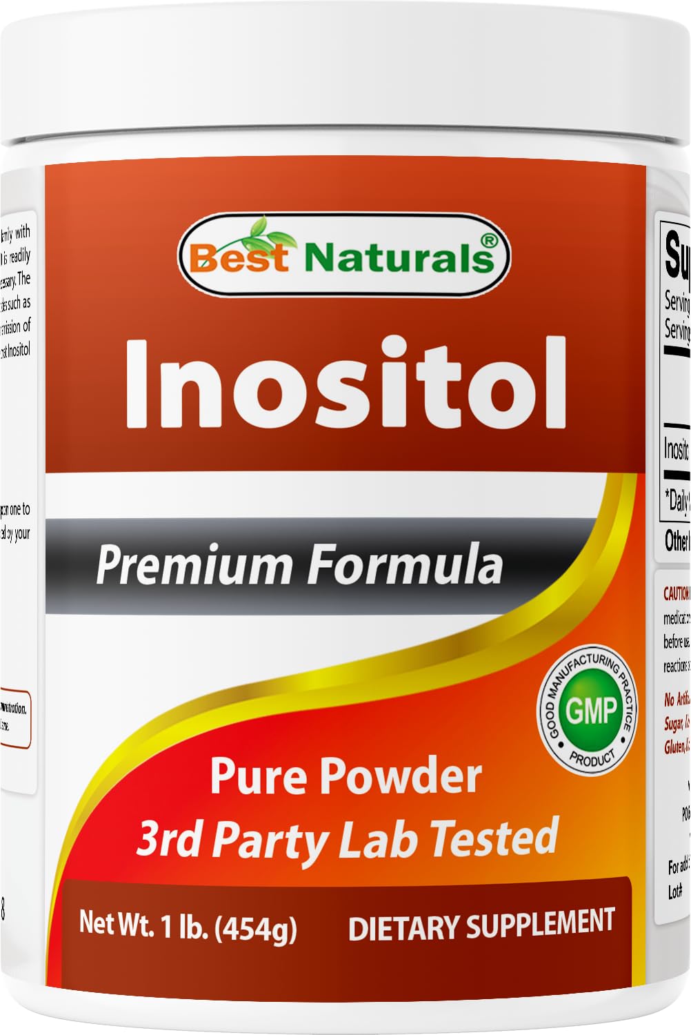 Best Naturals Pure Inositol Powder bottle shows premium quality for daily supplementation.