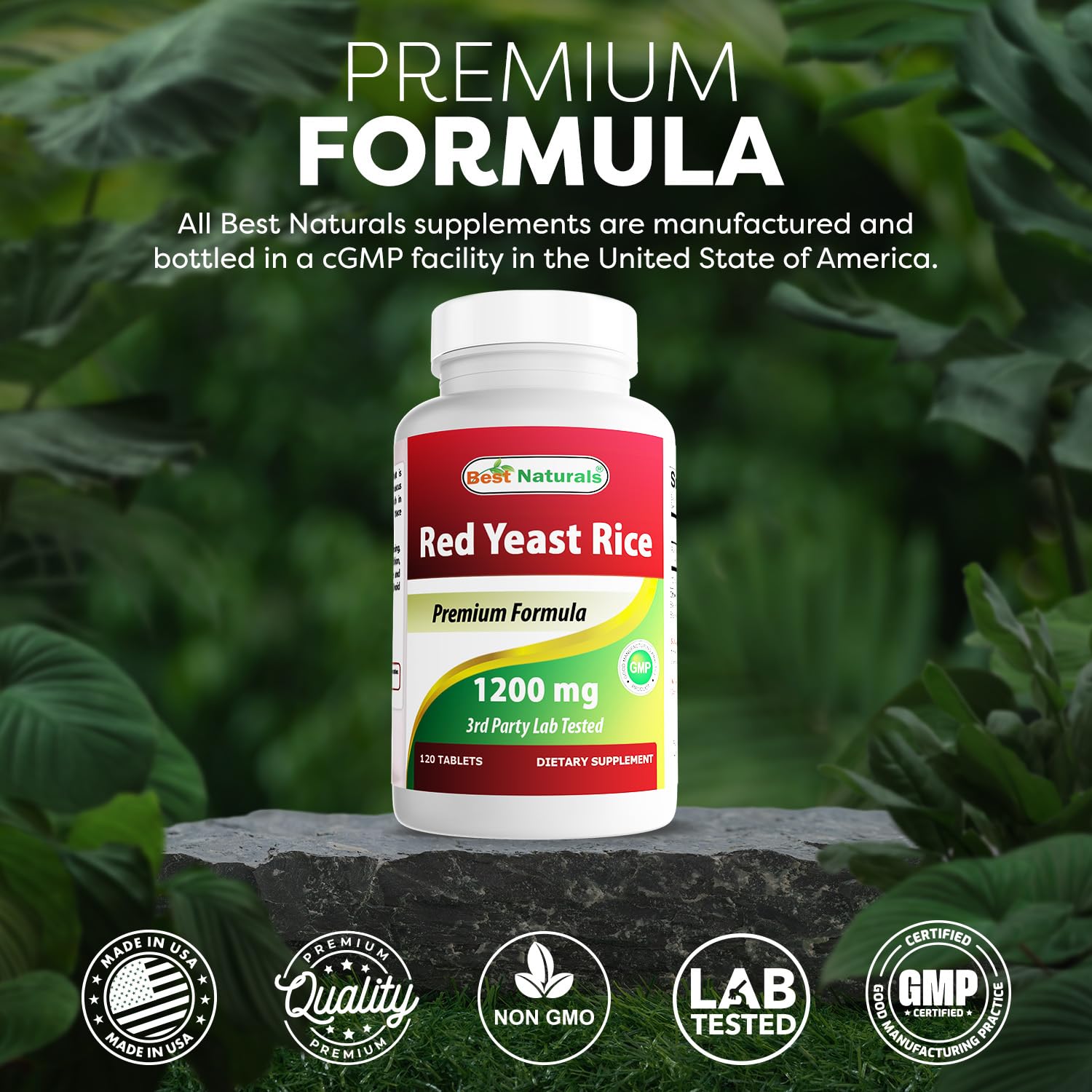 Best Naturals Red Yeast Rice gluten-free symbol indicating allergen-conscious option
