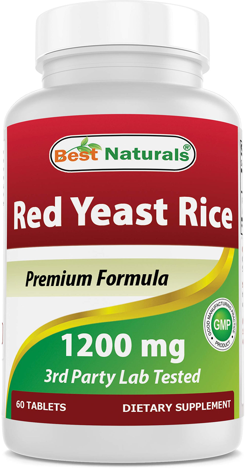 Best Naturals Red Yeast Rice tablets 1200mg close-up, highlighting potency for daily cardiovascular support.