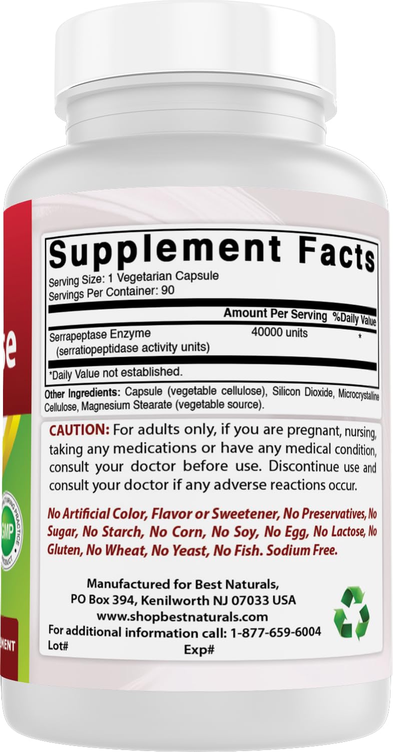 Best Naturals Serrapeptase supports daily routines on the kitchen counter.