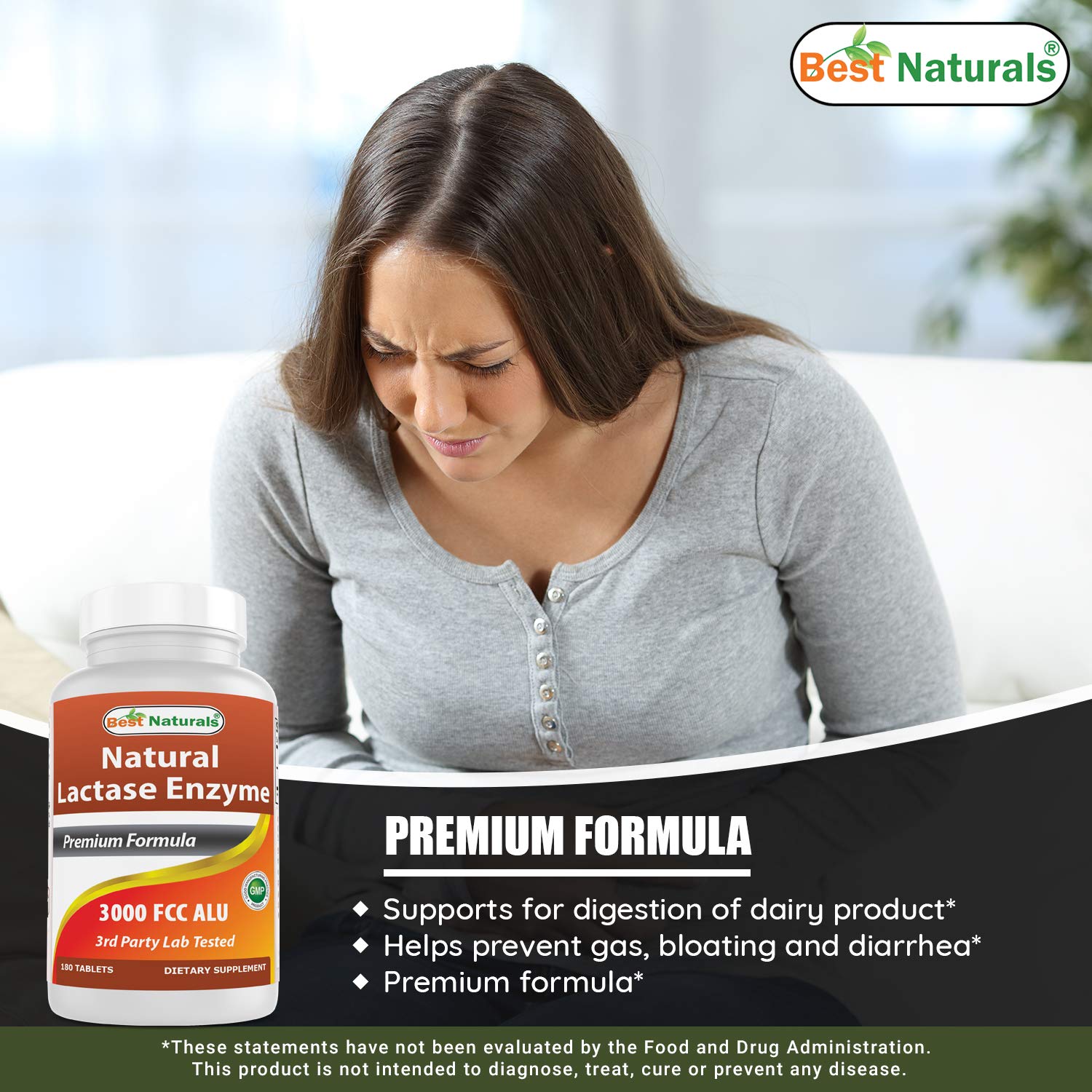 Best Naturals US-made GMP FDA facility stamp indicates quality standards