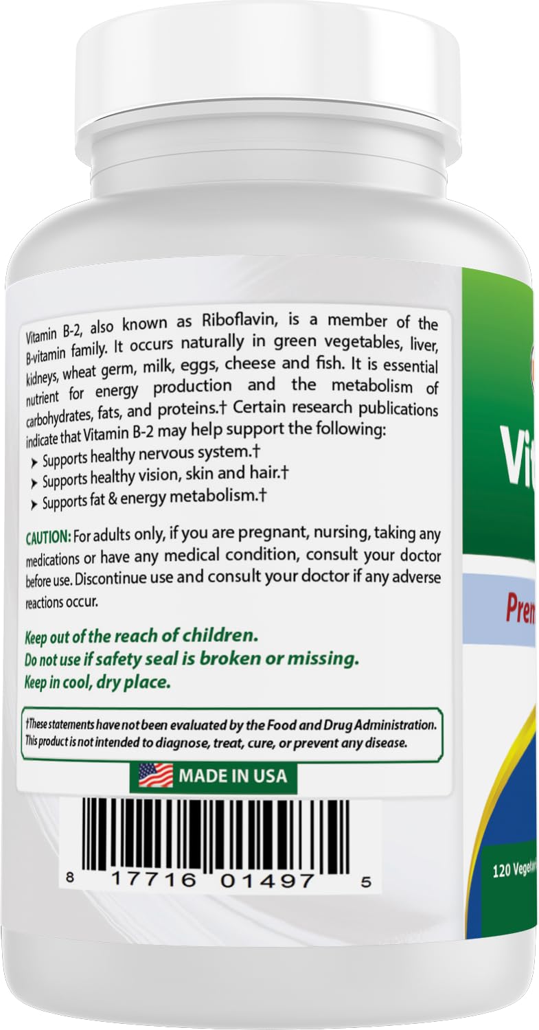 Best Naturals Vitamin B2 made in USA tag reinforces domestic production quality