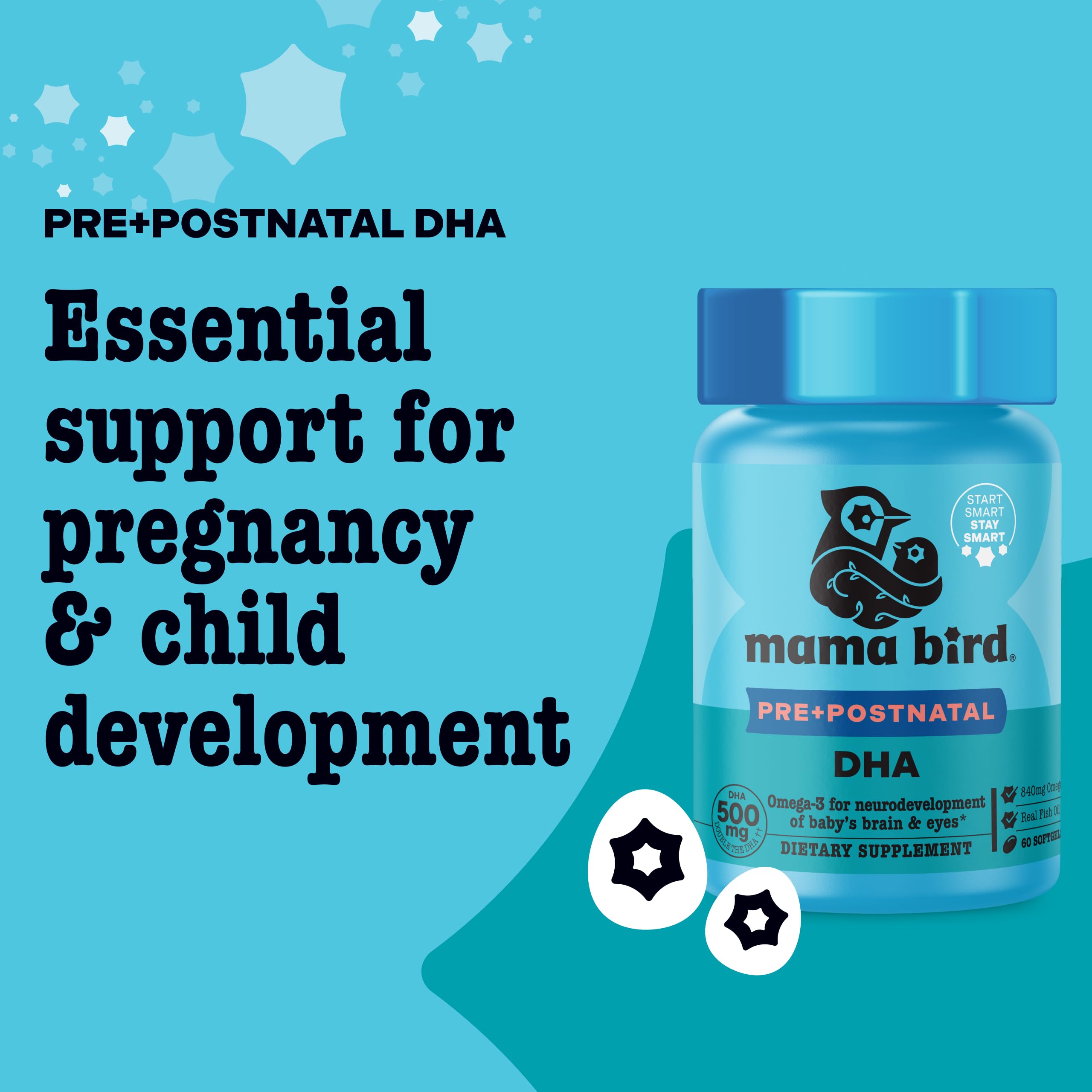 Best Nest Wellness Mama Bird Prenatal DHA lemon scent softgels
