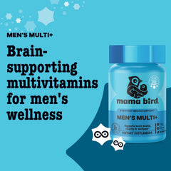 Best Nest Wellness Men's Multi Plus caplets close-up, featuring methylfolate and methylcobalamin ingredients.
