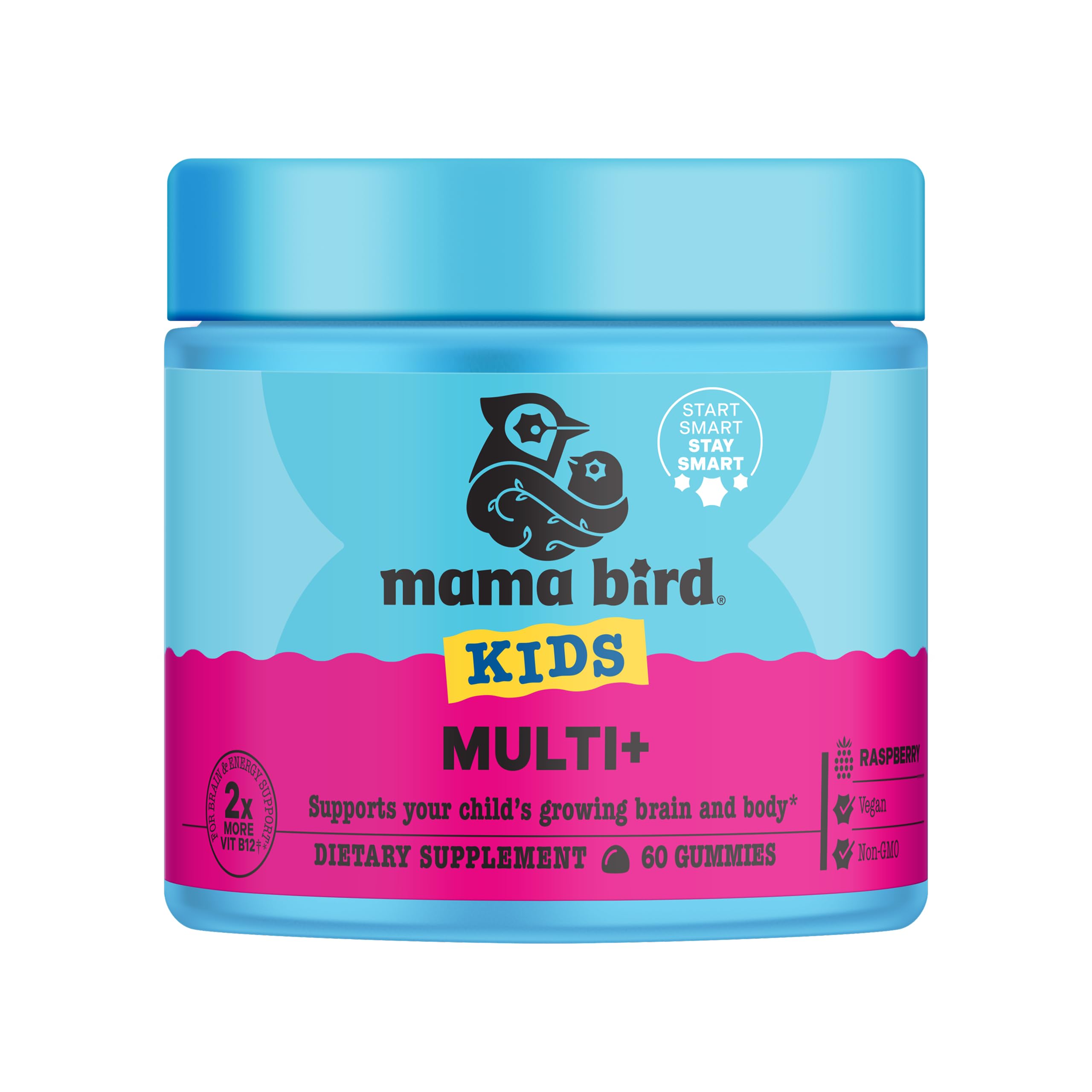 Best Nest Wellness Multi Plus Gummies raspberry bottle for kids.
