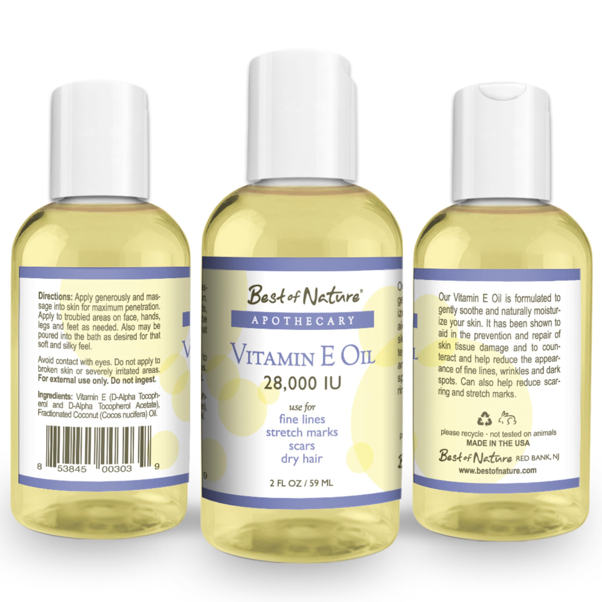 Best of Nature Vitamin E Oil proudly blended in the USA