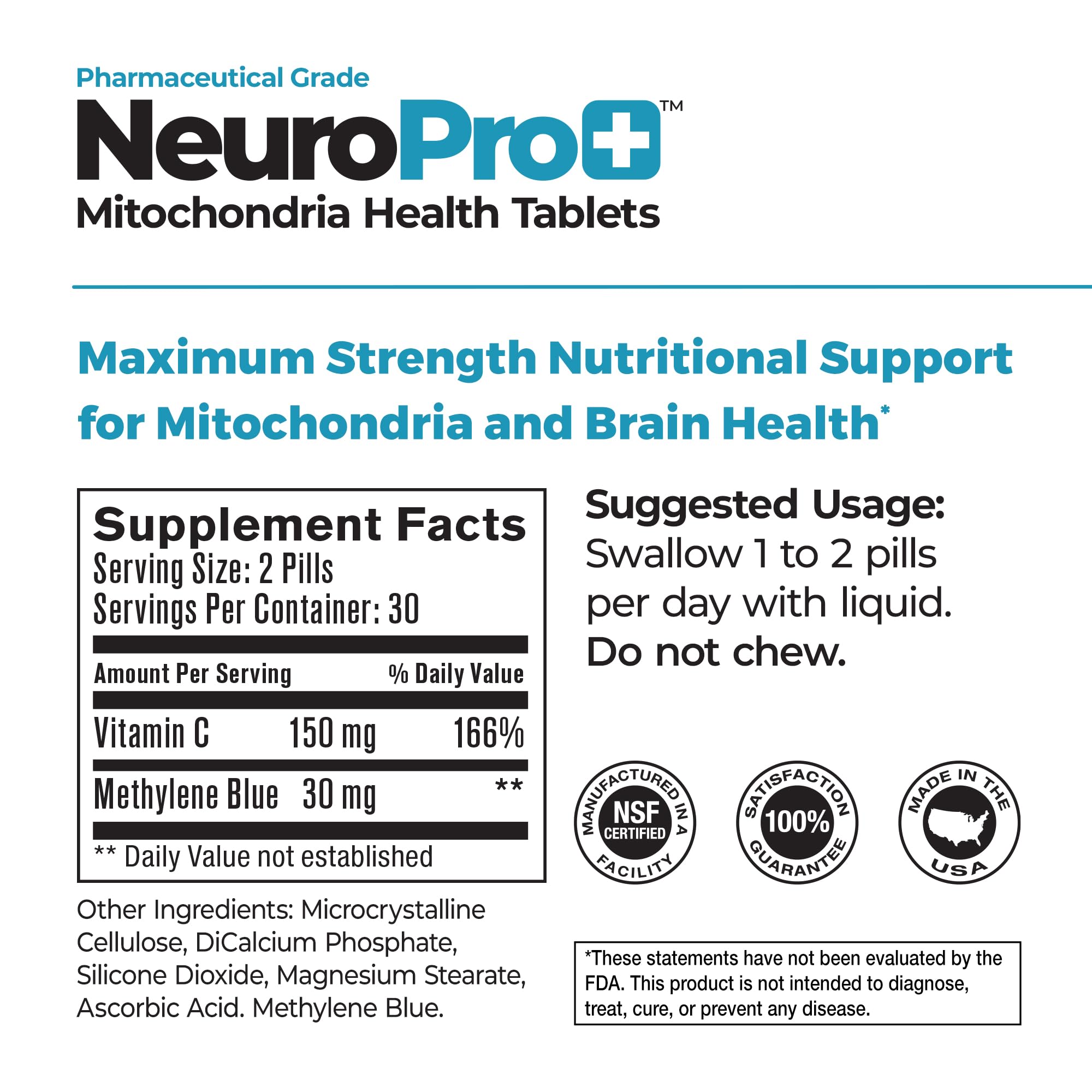 Best365Labs NeuroPro+ bottle side view, showcasing two-month supply