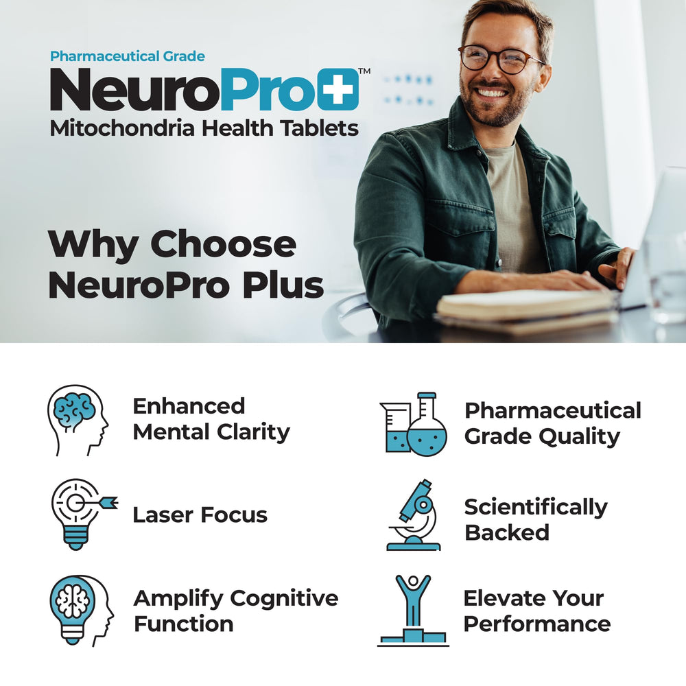 NeuroPro+ tablets close-up, highlighting 30 mg methylene blue per serving