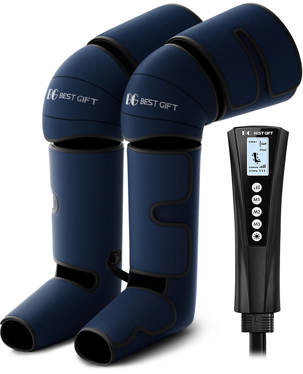 Bestgift air compression leg massager on foot promotes relaxation and circulation.