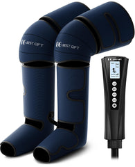 Bestgift air compression leg massager on foot promotes relaxation and circulation.