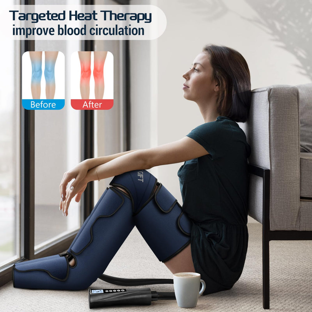 Bestgift massager with adjustable Velcro straps fits most legs securely.