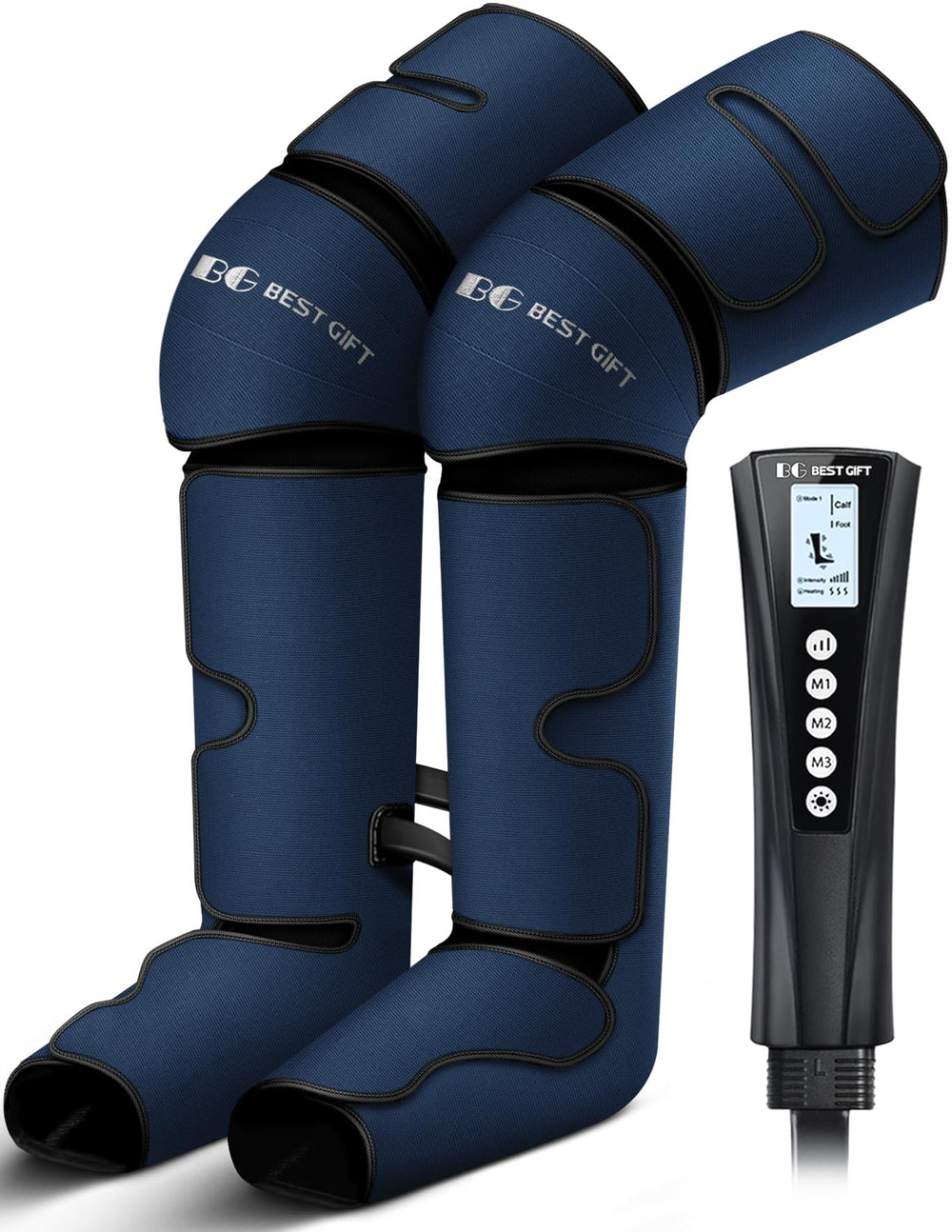 Bestgift leg massager in use, user relaxing during a break.