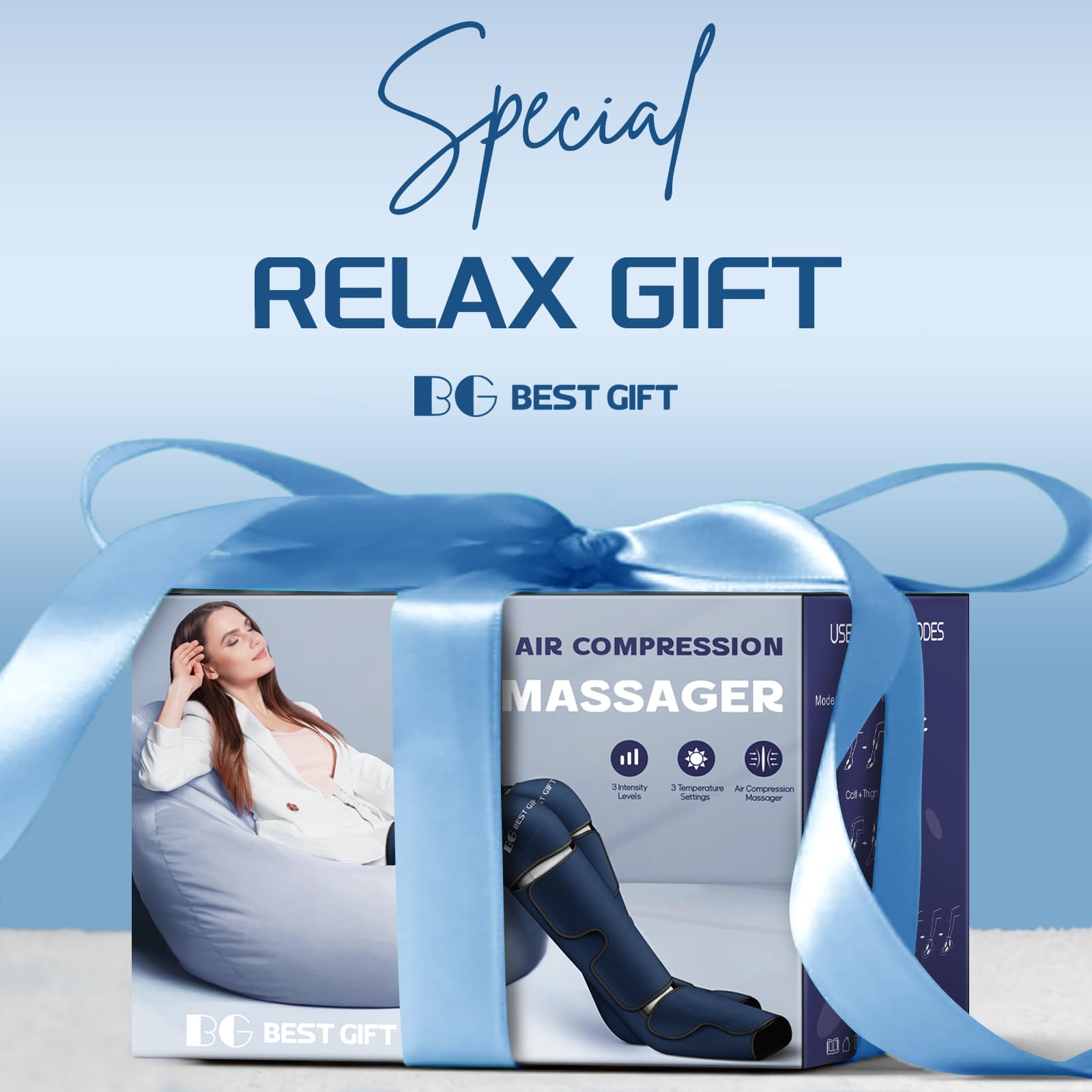 Bestgift leg massager with Velcro strap for secure fit.
