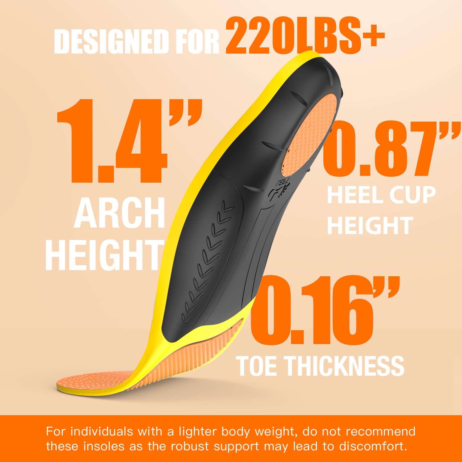 Deep heel cup design from BestHalo stabilizes the heel with every step