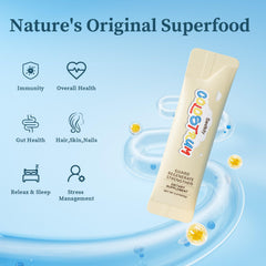Bestidy Colostrum Powder close-up shows fine powder for easy mixing.