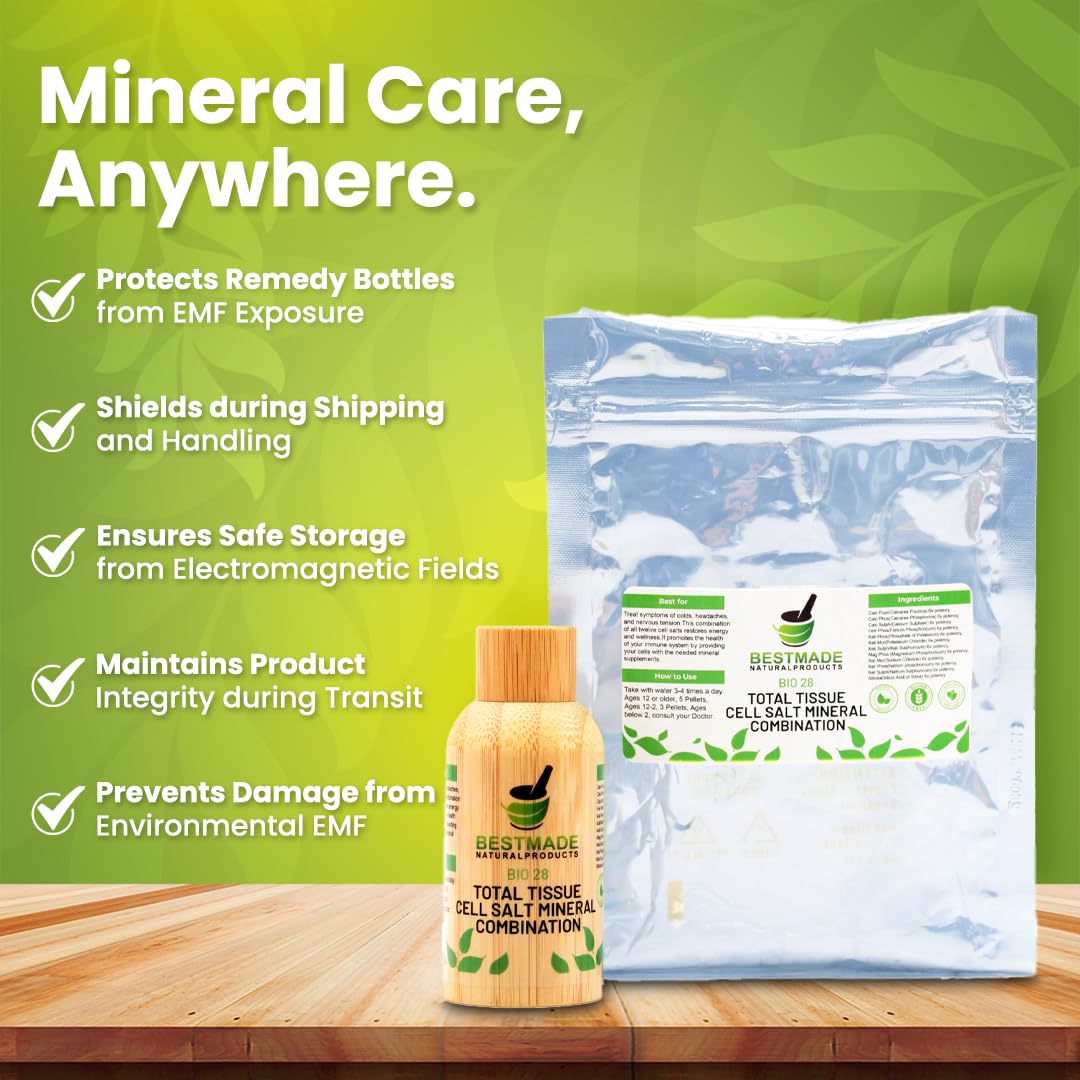 Box and bottle of Bestmade BIO28 Total Tissue Cell Salt highlighting the mineral blend.
