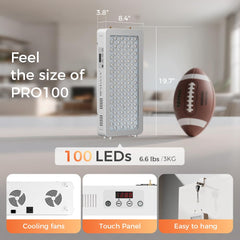 BestQool Pro100 dual-chip LEDs closeup emphasizes red and near-infrared light capability.