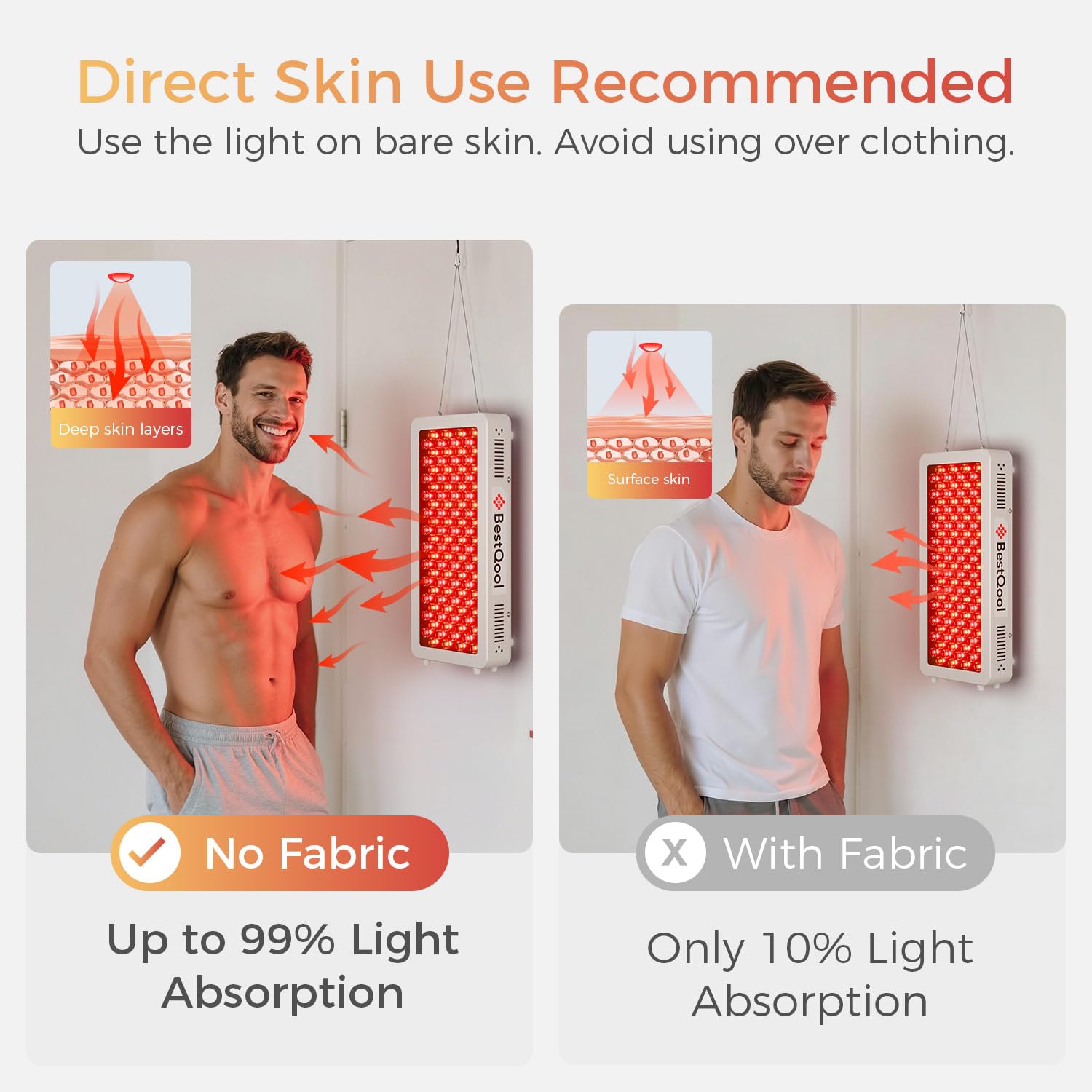 BestQool Pro100 red-light therapy in use demonstrates comfortable, deep-tissue-friendly sessions.