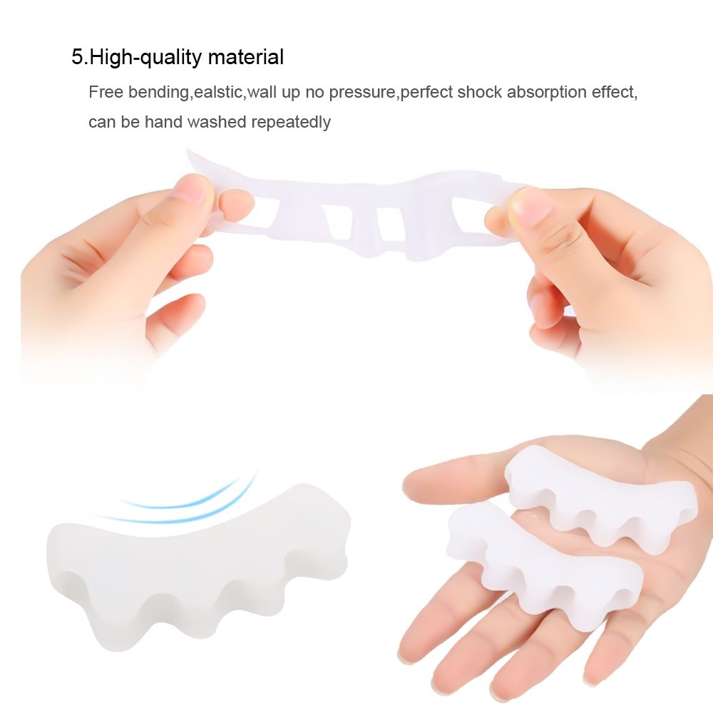 Bestrice bunion-relief toe separators help toe spacing during workouts.