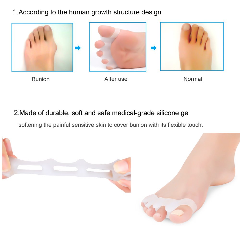 Bestrice ergonomic curved design toe stretchers adapt to foot anatomy for comfort.