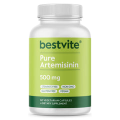 BESTVITE Artemisinin bottle front shows pure vegan supplement for immune support.