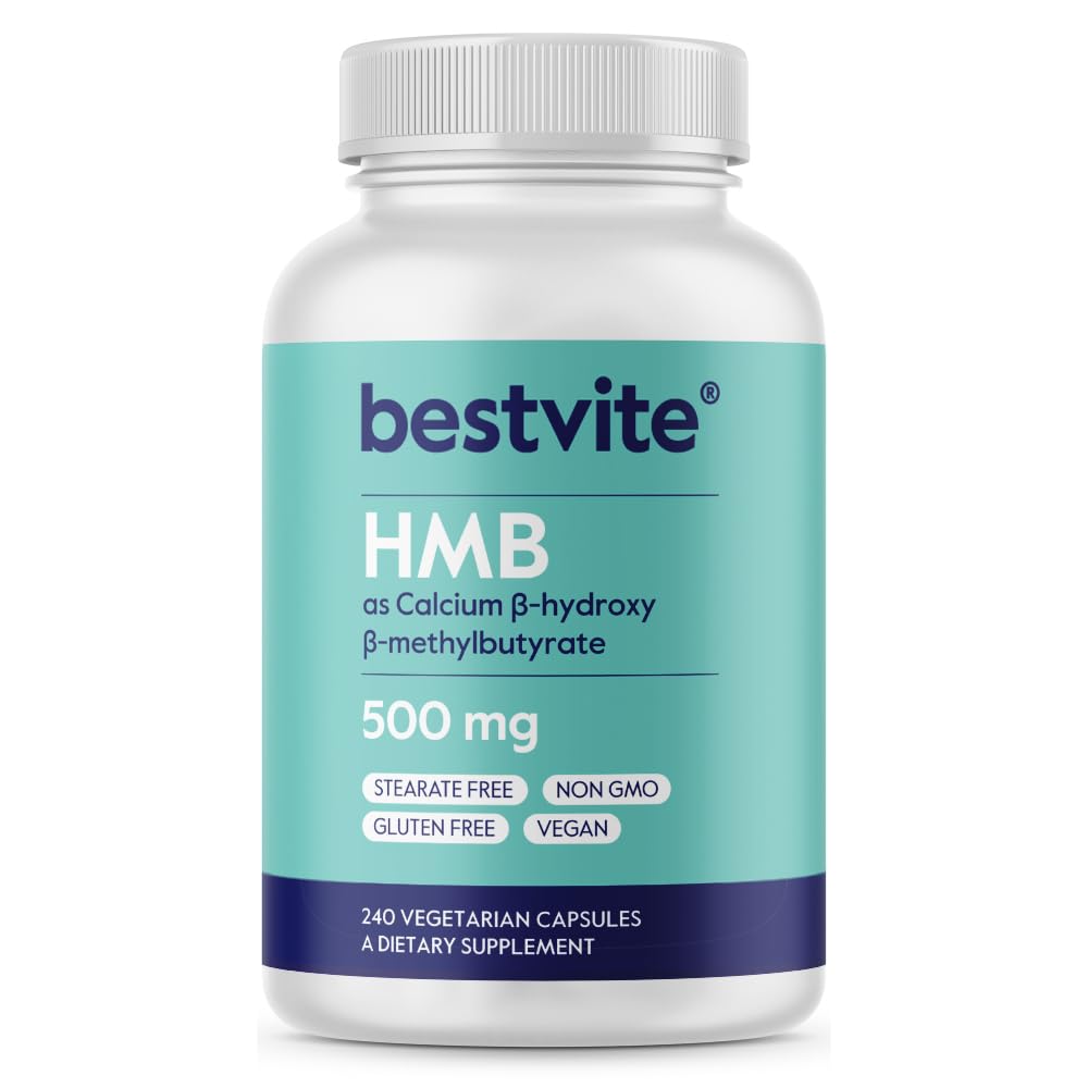 BESTVITE HMB 1000mg capsules close-up for muscle support.