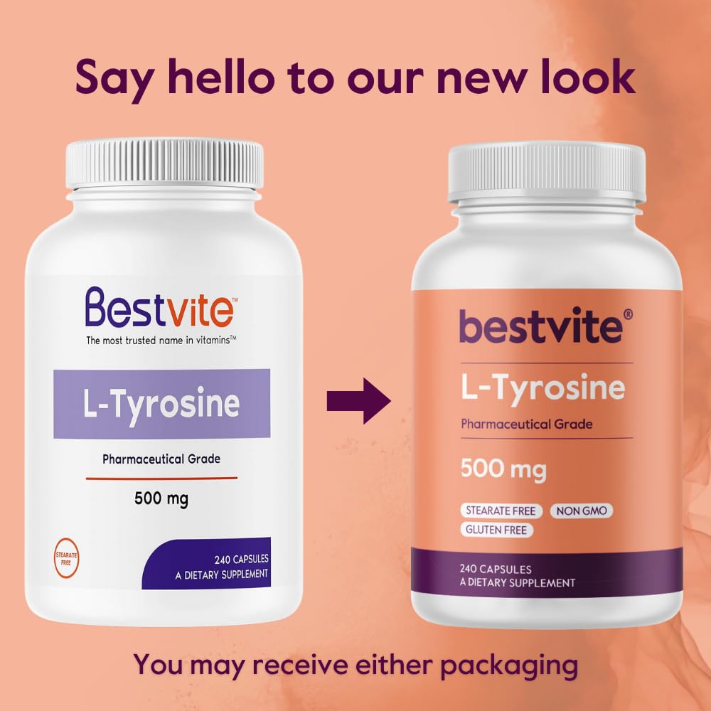 BESTVITE L-Tyrosine 500mg packaging top view with seal