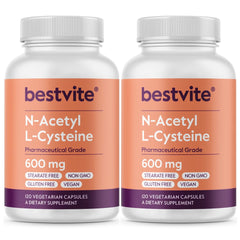 BESTVITE NAC 600mg bottle front shows the label for high-purity cellular support.