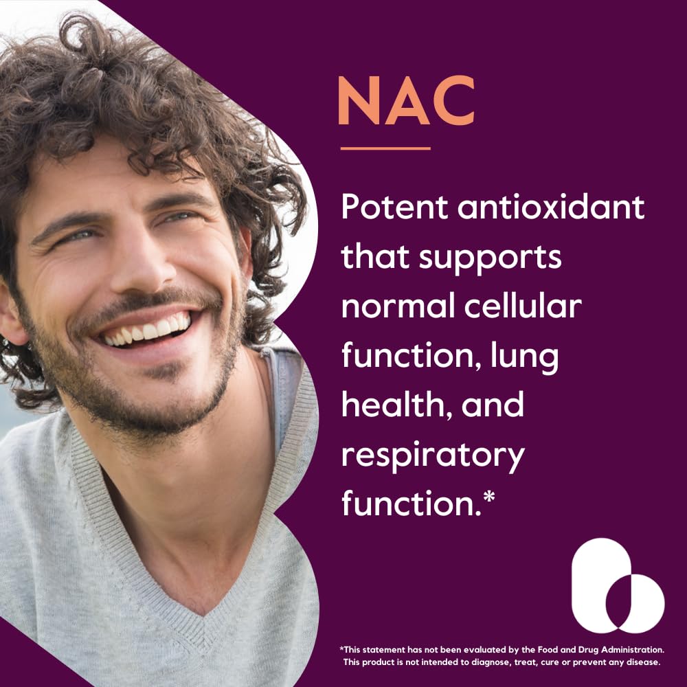 BESTVITE NAC capsules close-up; 600 mg per capsule for daily antioxidant support.