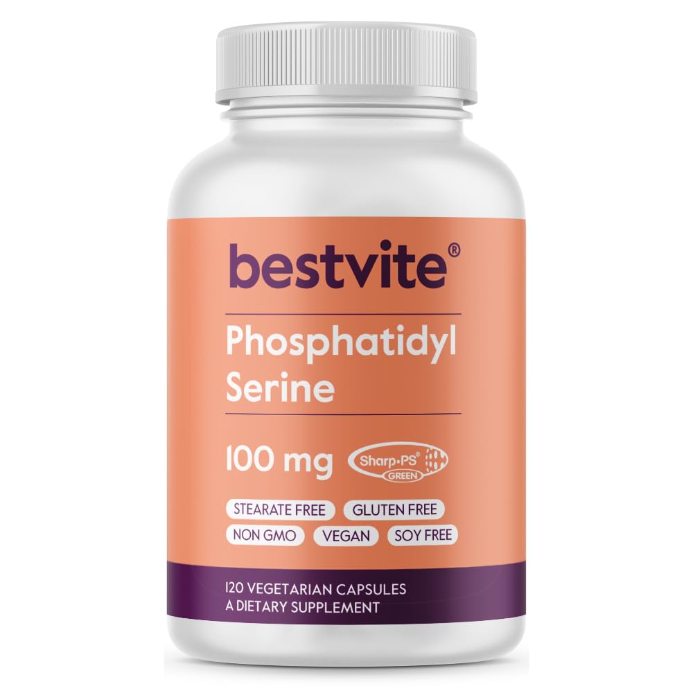 BestVITE Phosphatidylserine 100 mg bottle highlights clean label for daily focus.