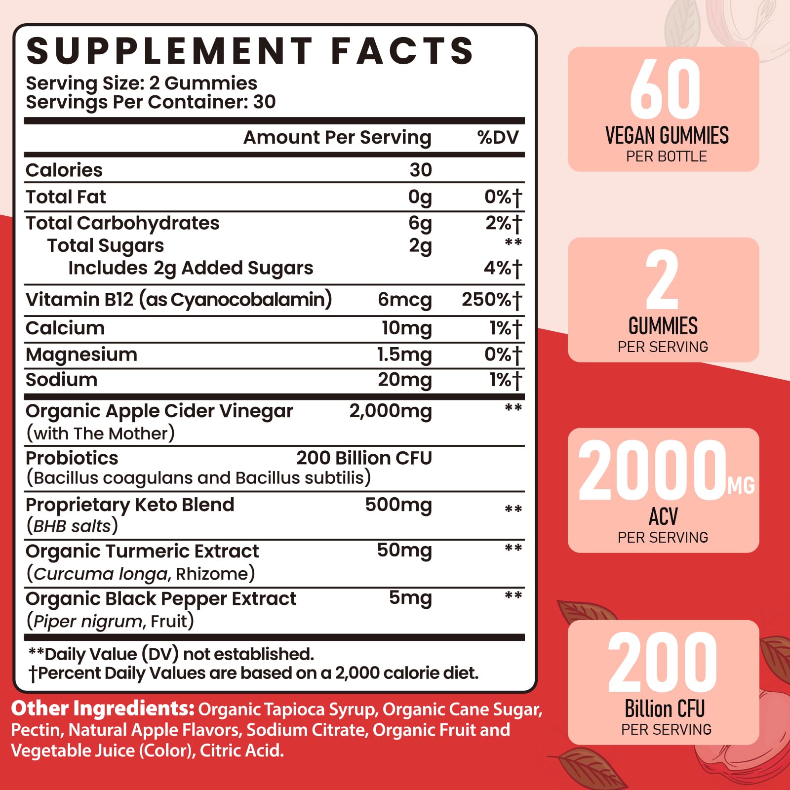 Bestwekk ACV gummies closeup highlighting apple flavor and probiotic boost.
