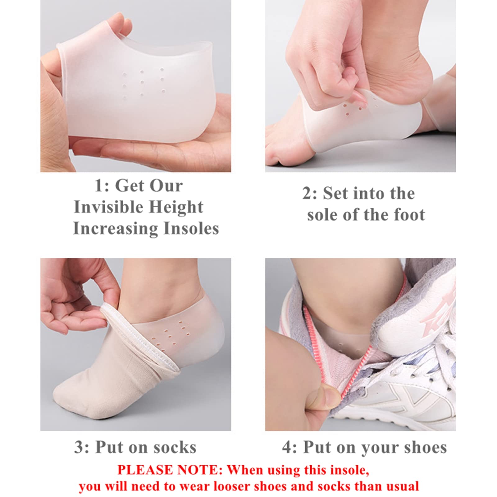Besvalo height increase insoles suitable for men and women
