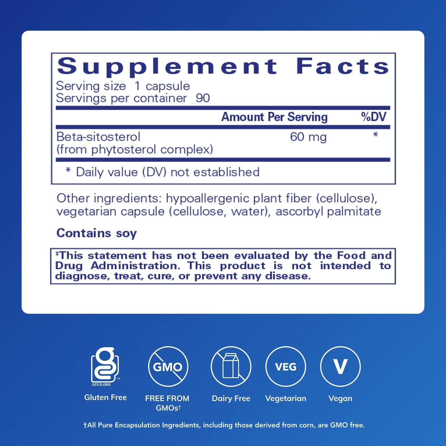 Beta-sitosterol capsules closeup showcasing plant-based formulation.