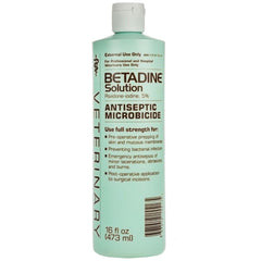 Betadine 5% Solution bottle for antiseptic skin prep.