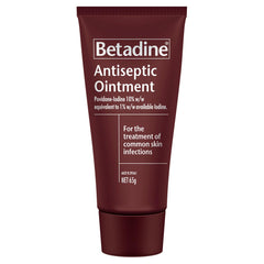 Betadine antiseptic ointment with bandaged area suitable for protected wounds.