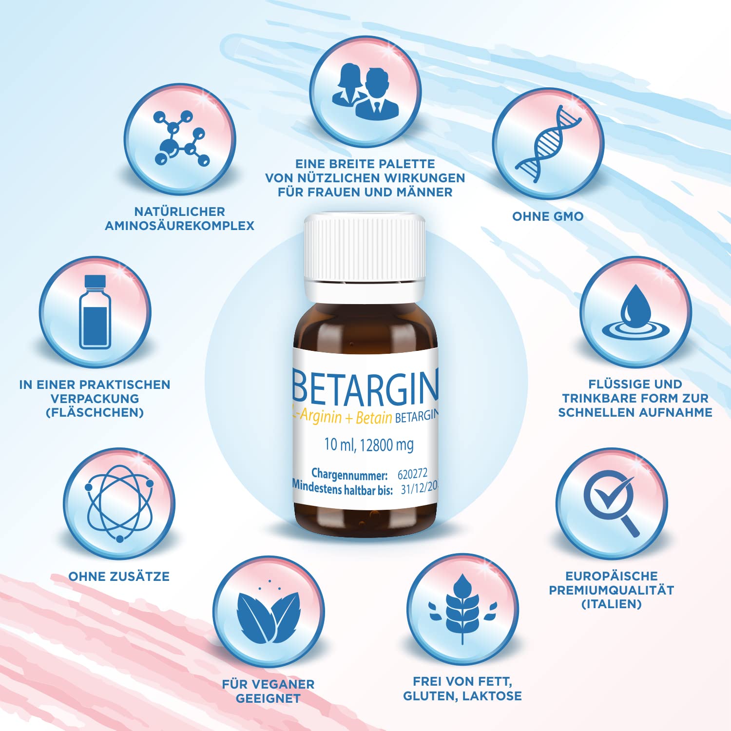 Lifestyle shot shows Betargin added to morning drink