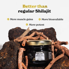 Better Alt Ashwagandha Safed Musli Gokshura ingredients label highlights plant-powered blend.