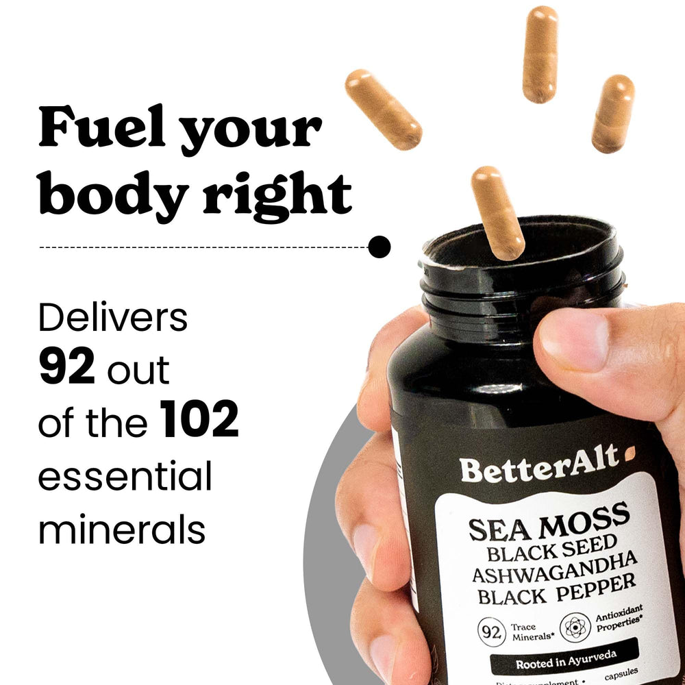 Better Alt Burdock Root capsules paired with minerals