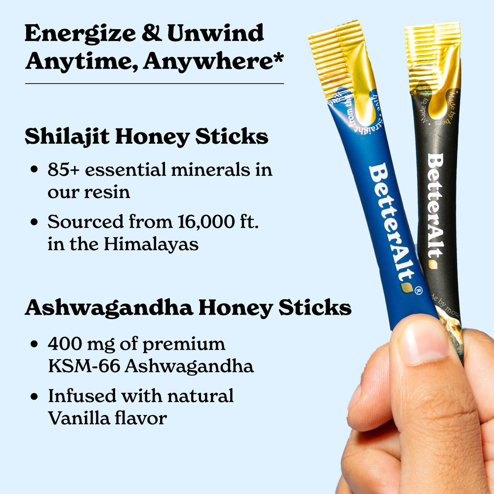 Better Alt Himalayan Shilajit honey sticks provide natural minerals