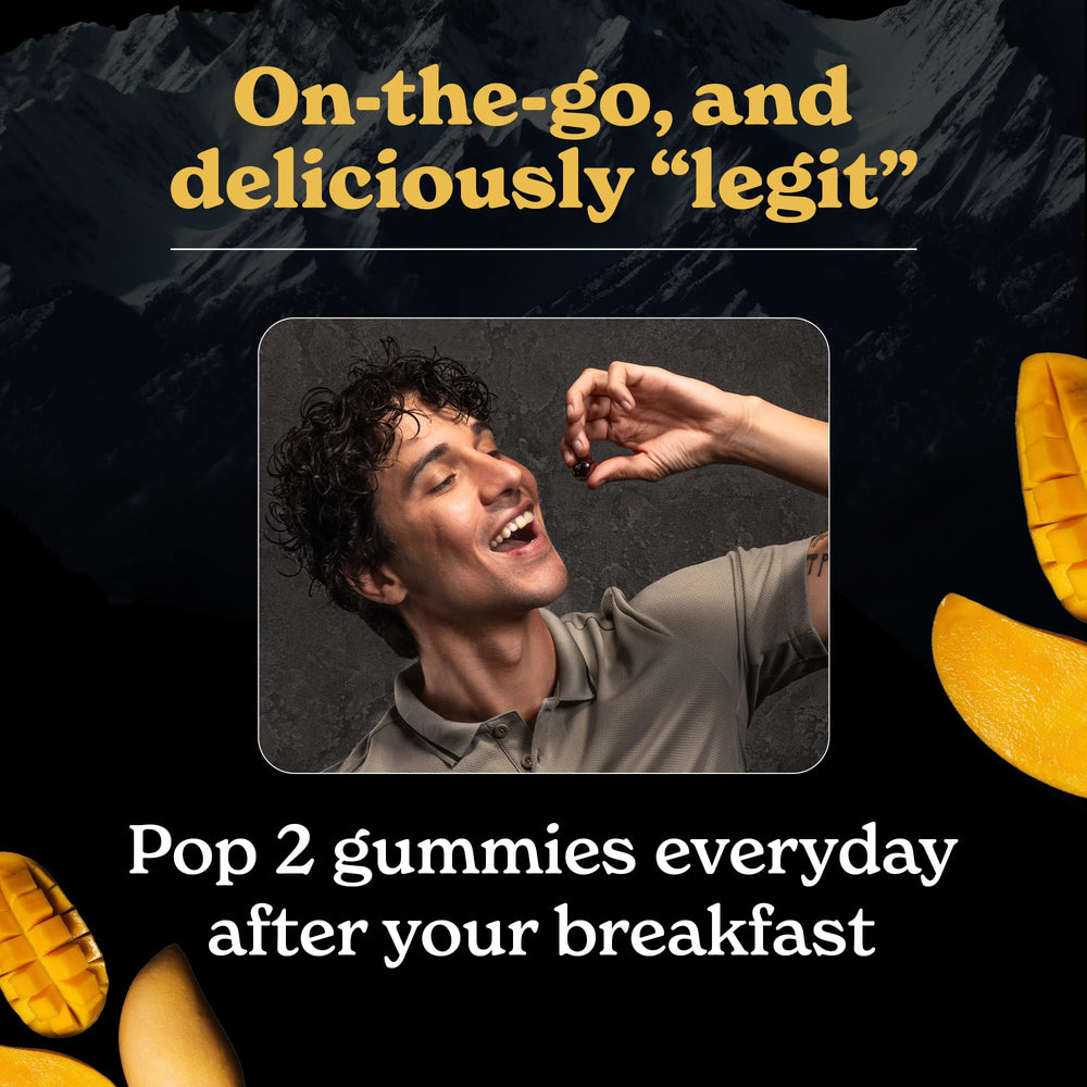 Better Alt mango-flavored Shilajit Gummies appealing tropical flavor.