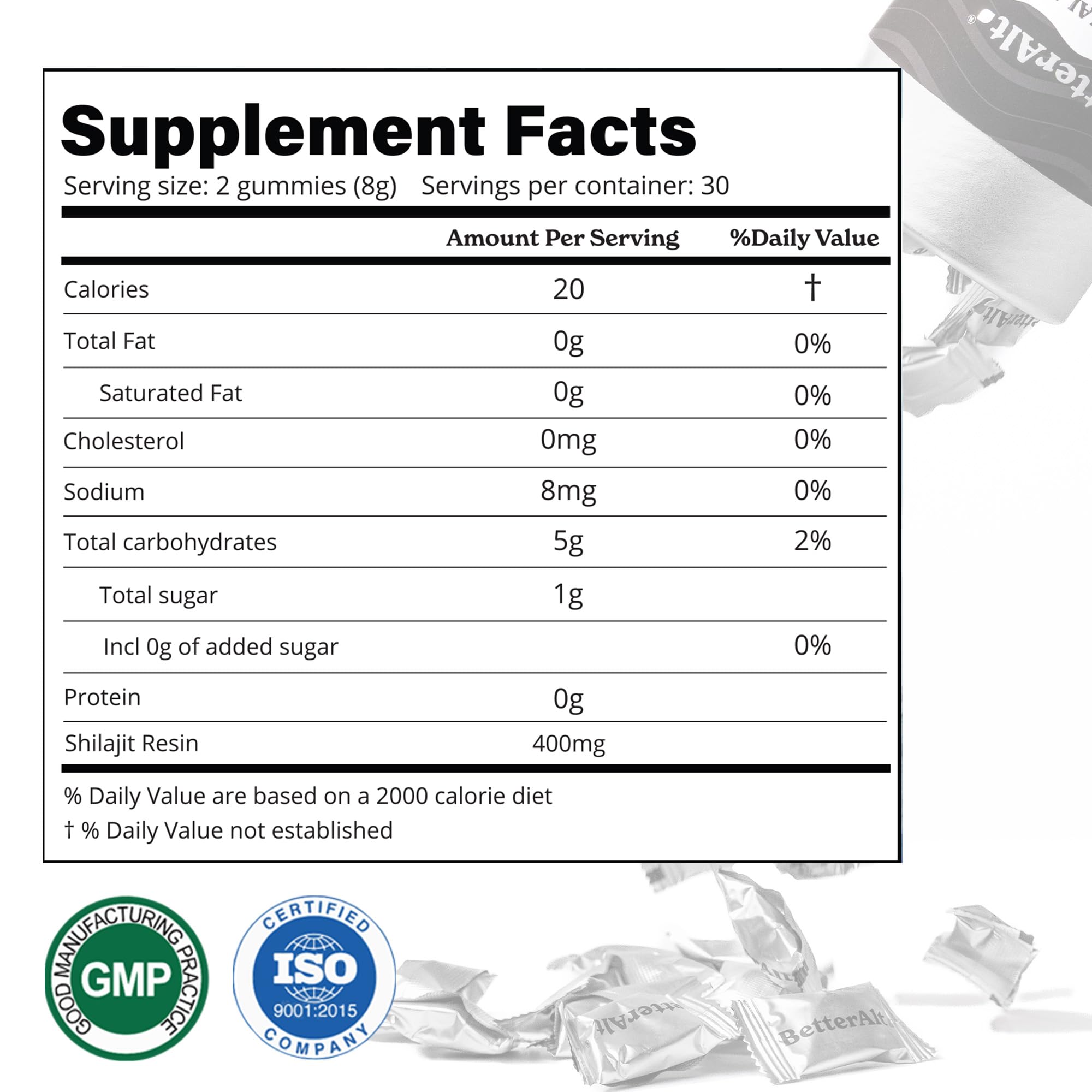 Better Alt Pure Himalayan Shilajit Gummies on-the-go snack for daily use.