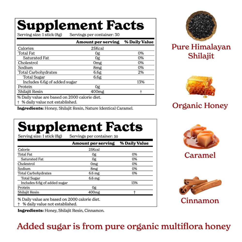 Better Alt Shilajit Sticks Caramel flavor close-up highlights tasty, easy daily use.