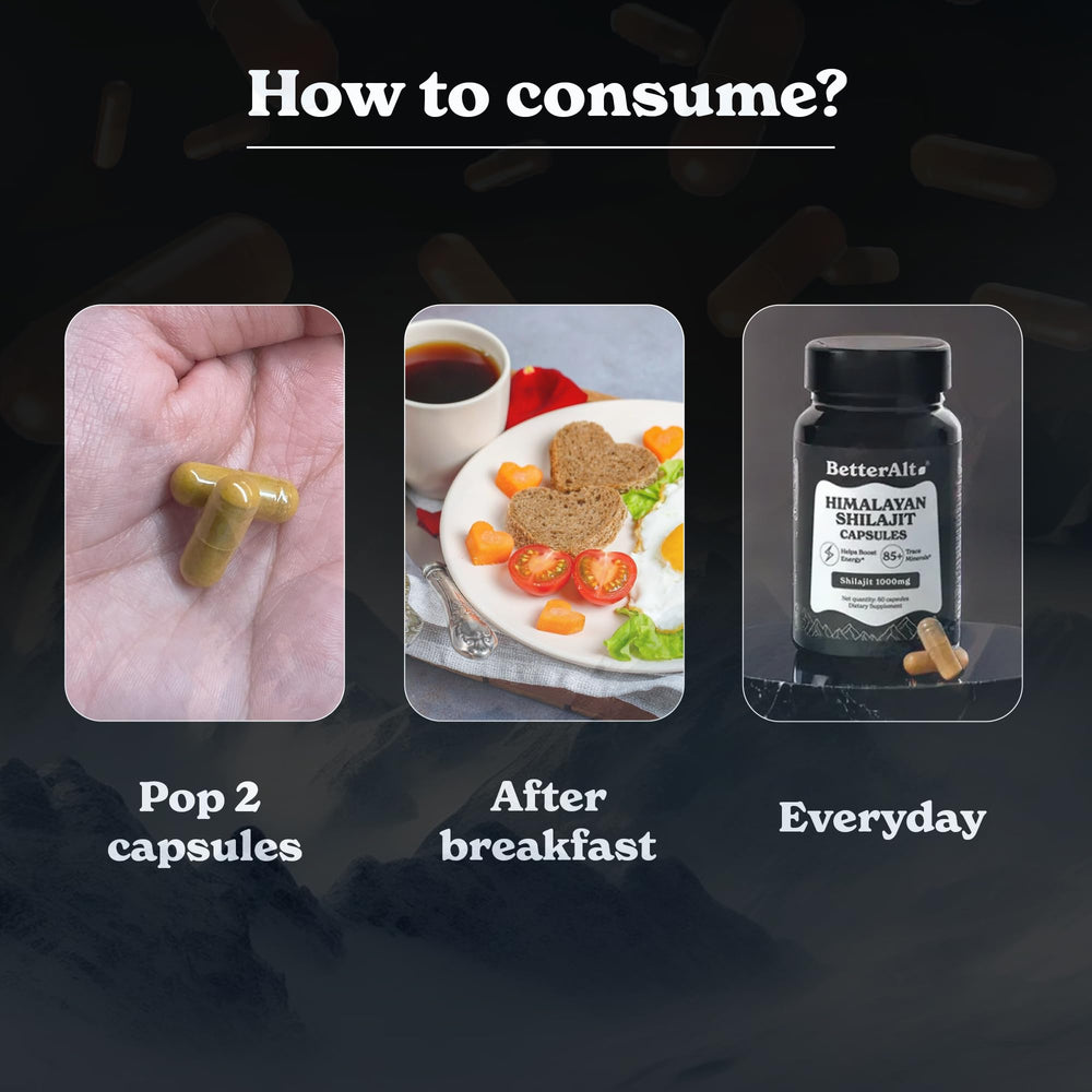 Better Alt Shilajit Capsules gift packaging on display