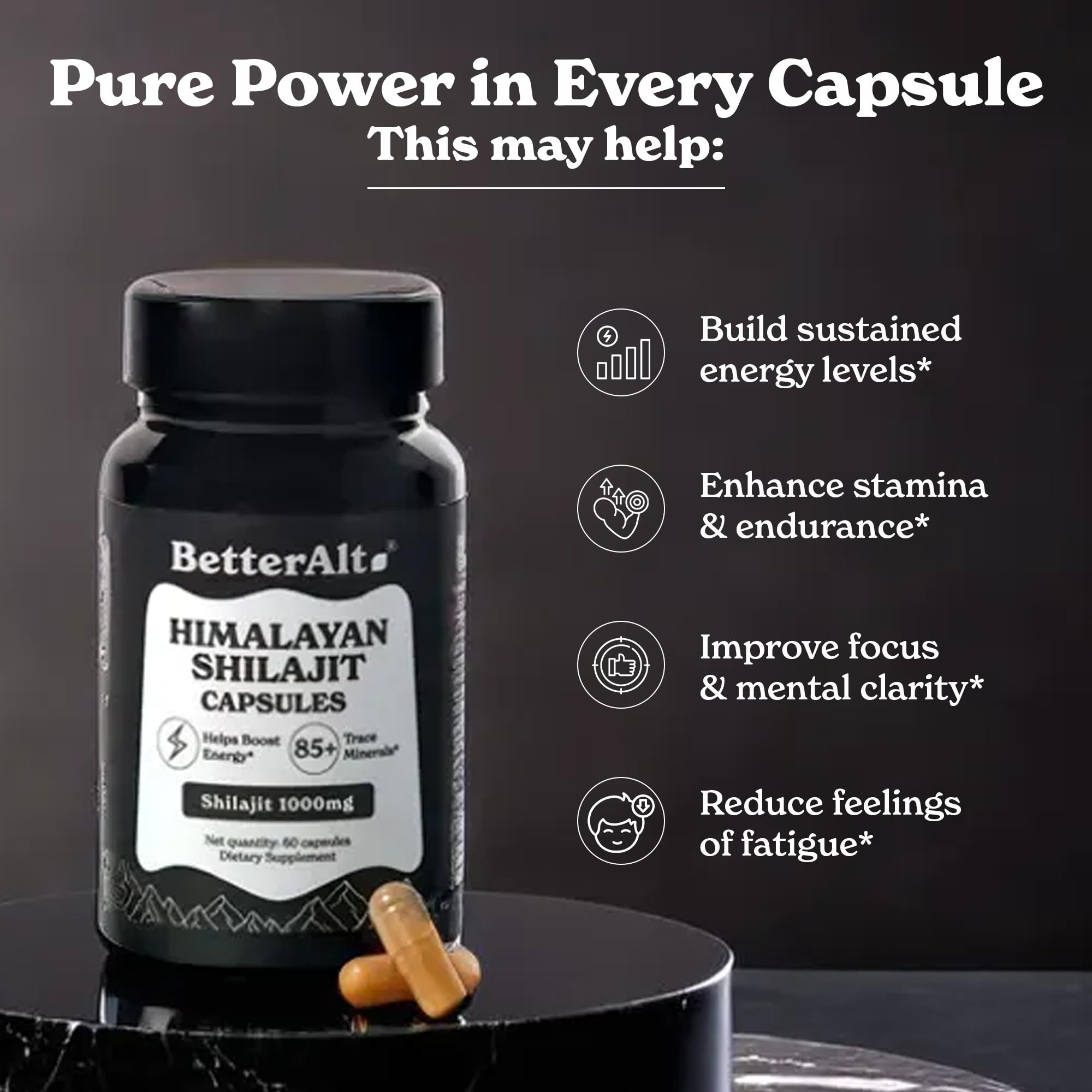 Better Alt Shilajit Capsules lab-test certificate close-up