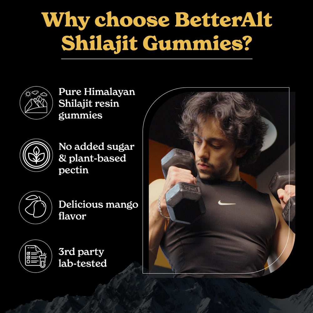 Better Alt Shilajit Gummies after workout suggest stamina support.