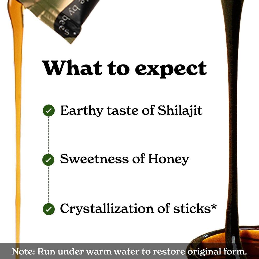 Better Alt Shilajit Honey Sticks Caramel Flavor packaging highlight convenience.